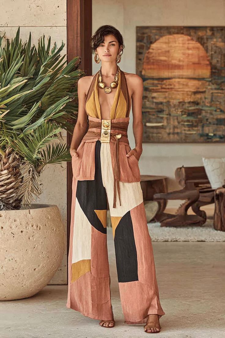 Solene halter tie-up top